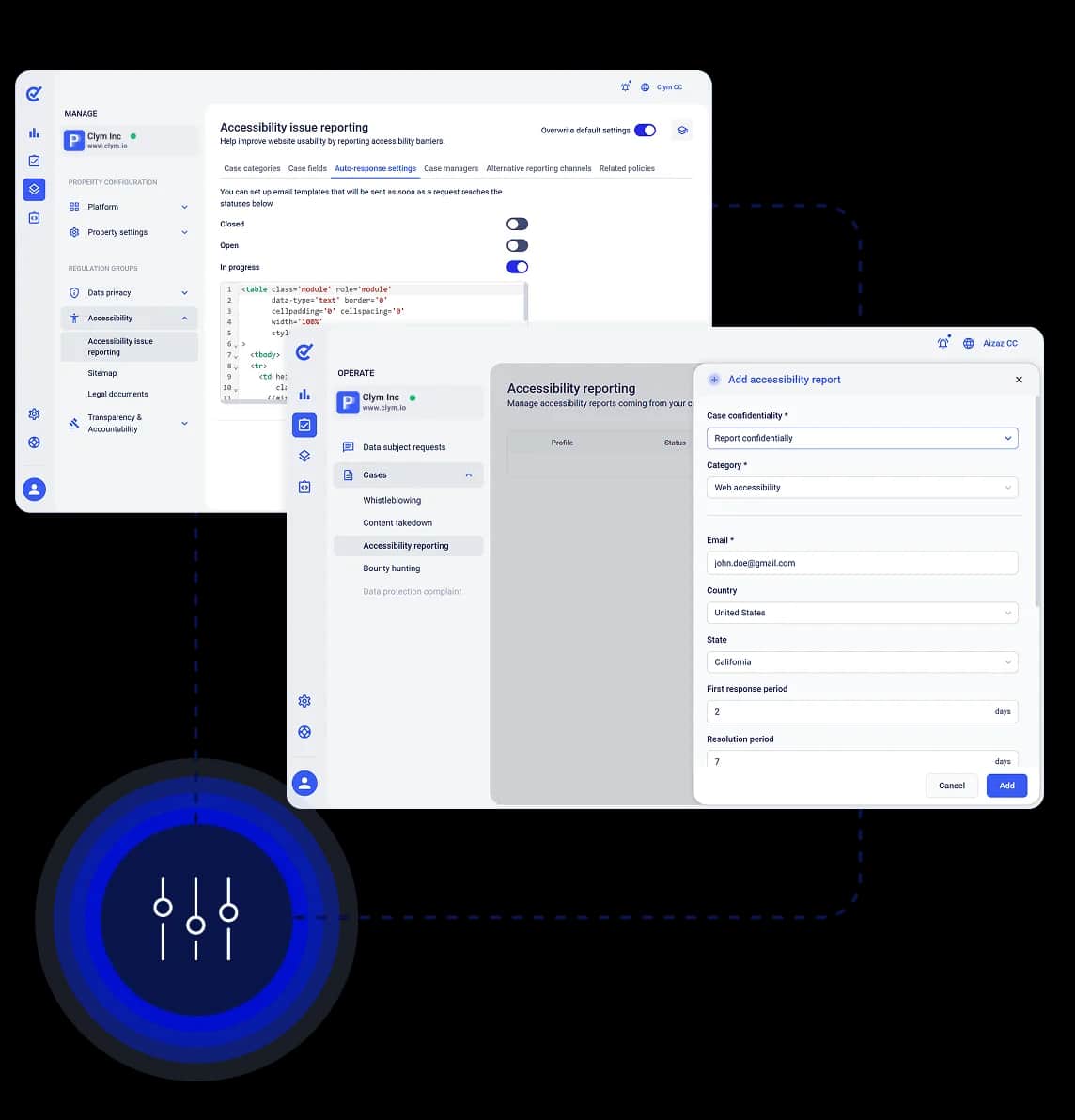 Accessibility Issue Reporting Flexible Configuration