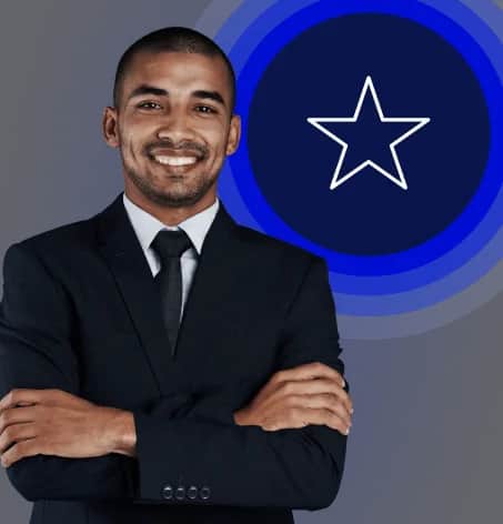 Businessman looking at camera smiling