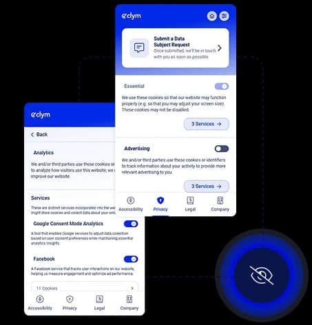 Clym data privacy controls visual