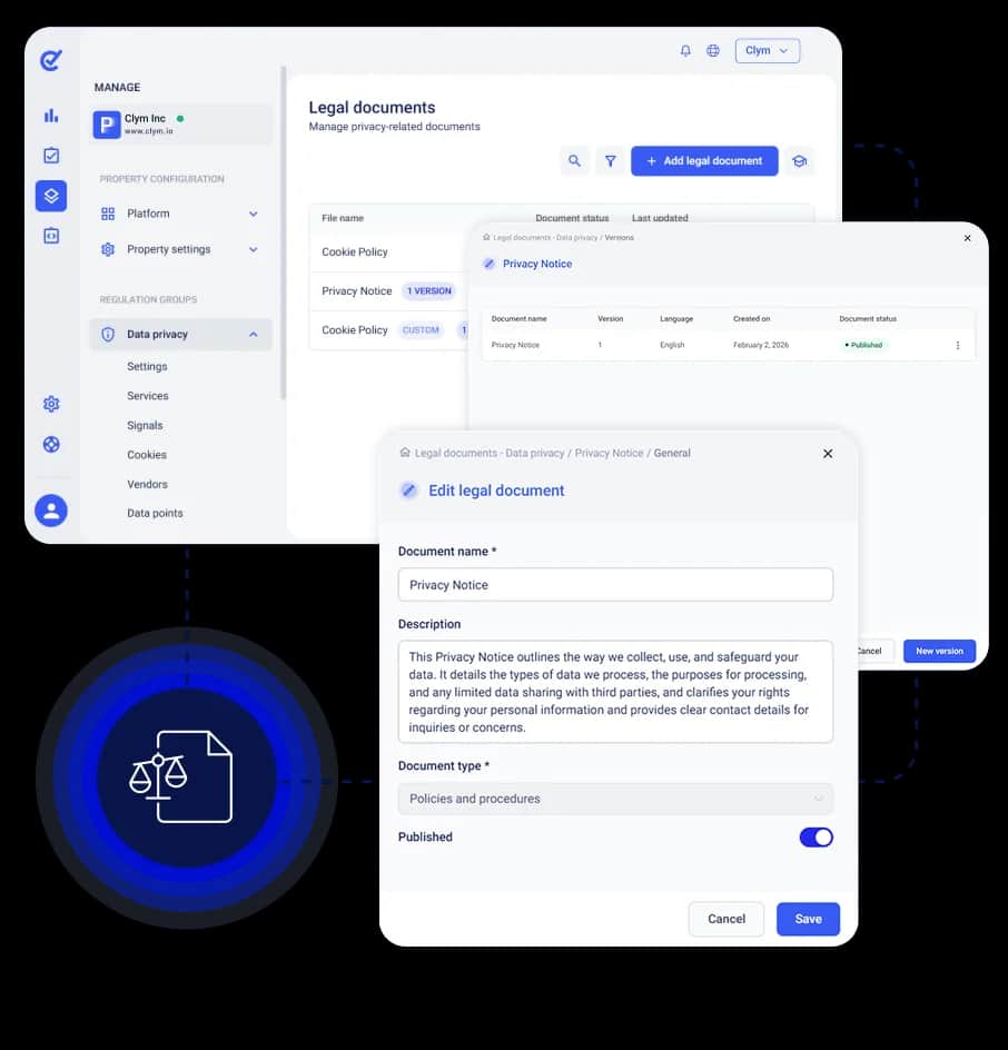 Privacy and Cookie Policy Management Hero Image