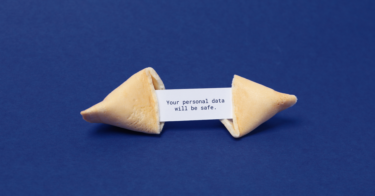 an image of a fortune cookie on a dark blue background with the message 