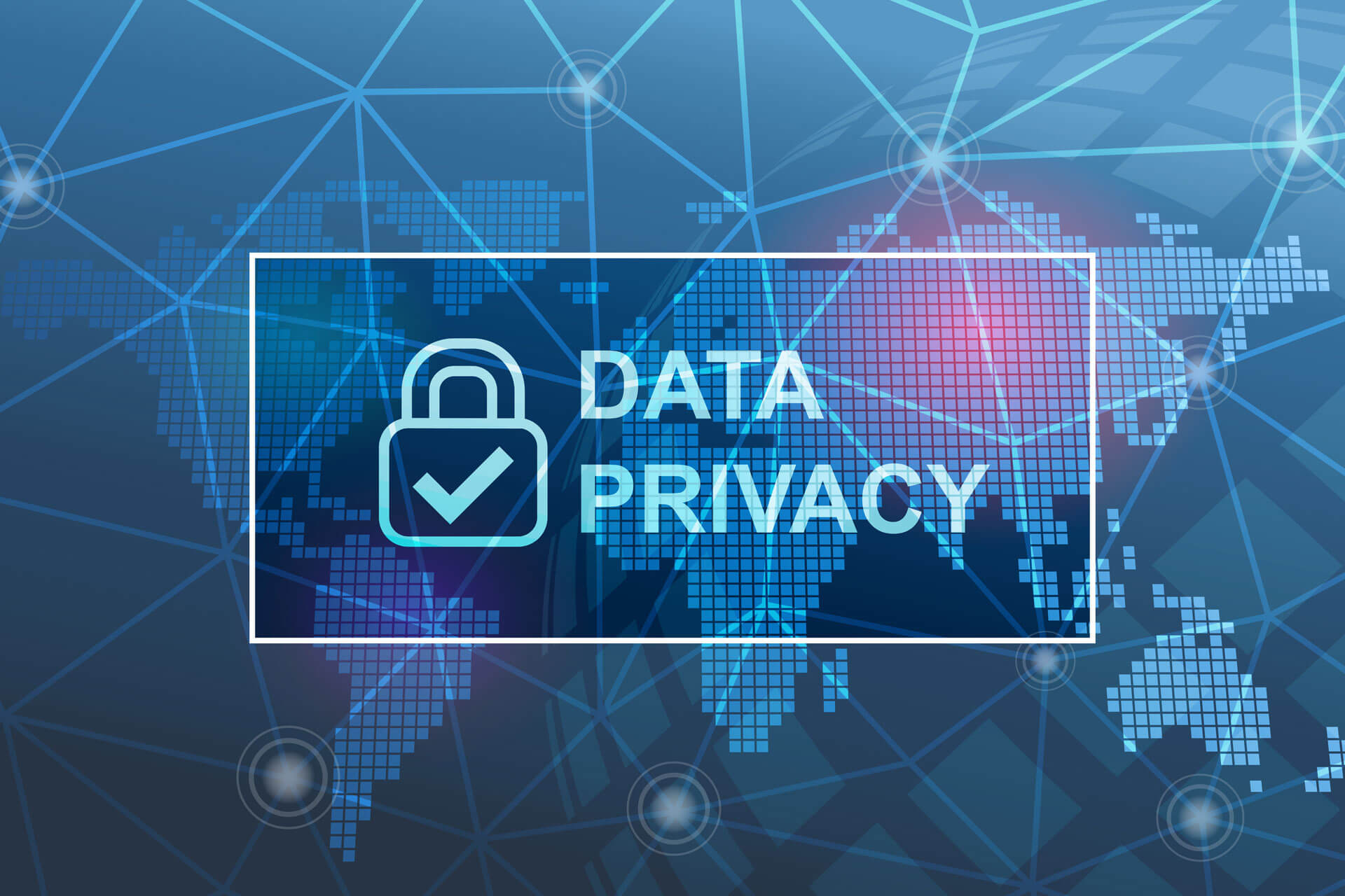 image of a lock and data privacy written next to it