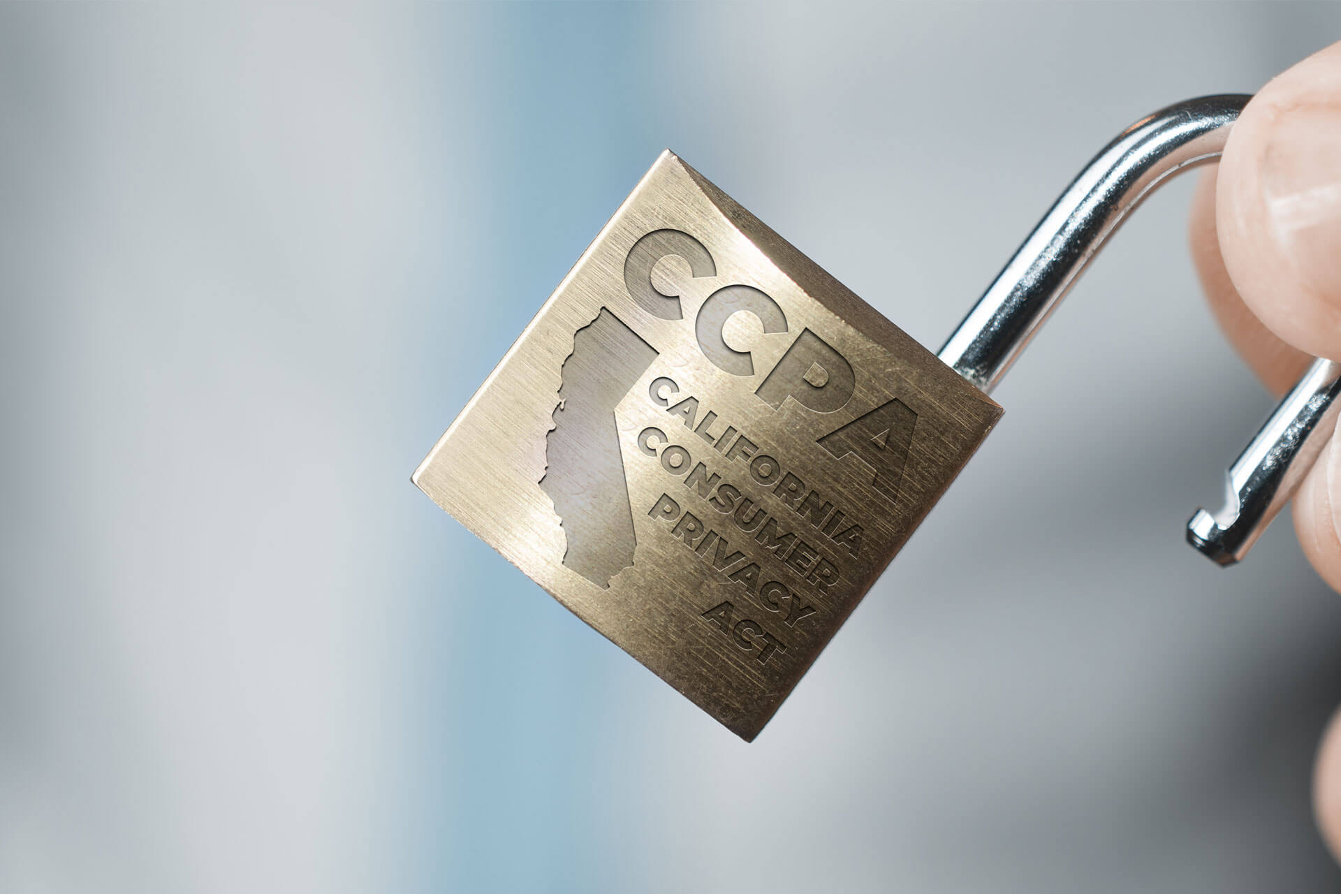 image of a lock with the map of california and ccpa written on it